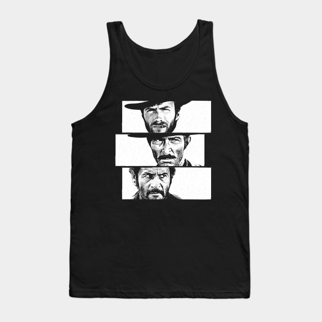 The Good The Bad and The Ugly - BW - Original Design Tank Top by DrumRollDesigns